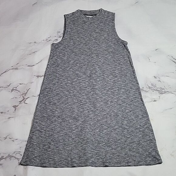 Madewell Heathered Gray Ribbed Sleeveless Dress - Picture 1 of 4